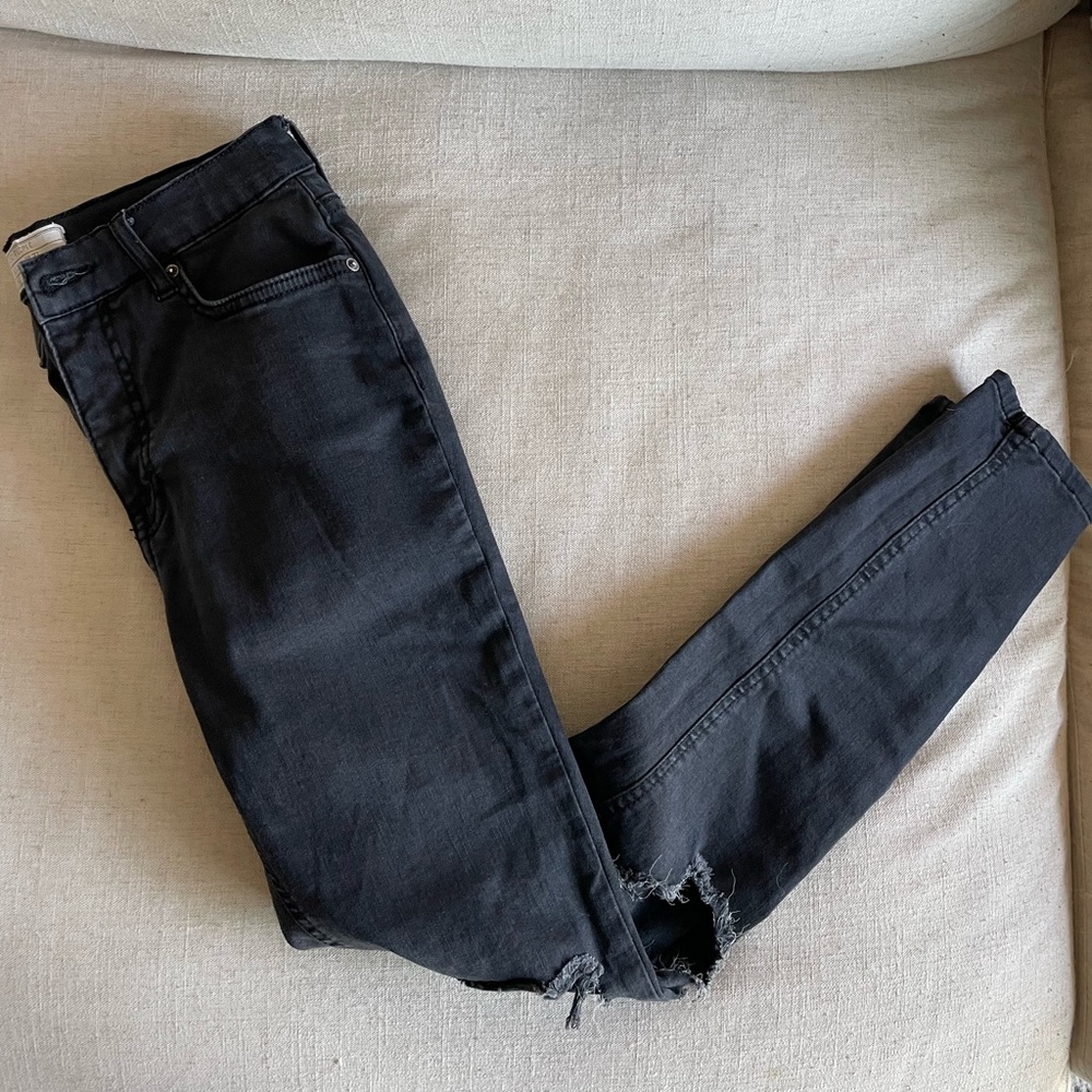 Free people stretchy distressed denim